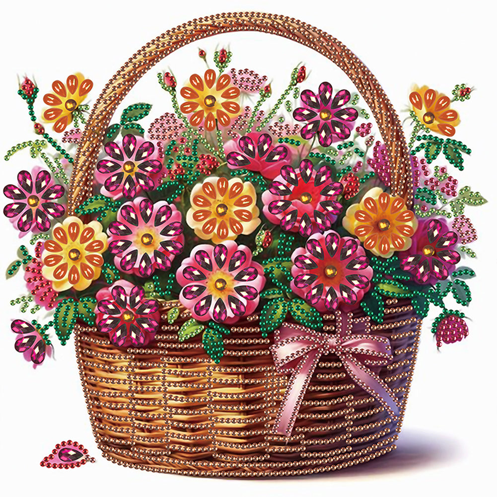 Diamond Painting - Partial Special Shaped - Bouquet Basket (30*30CM)