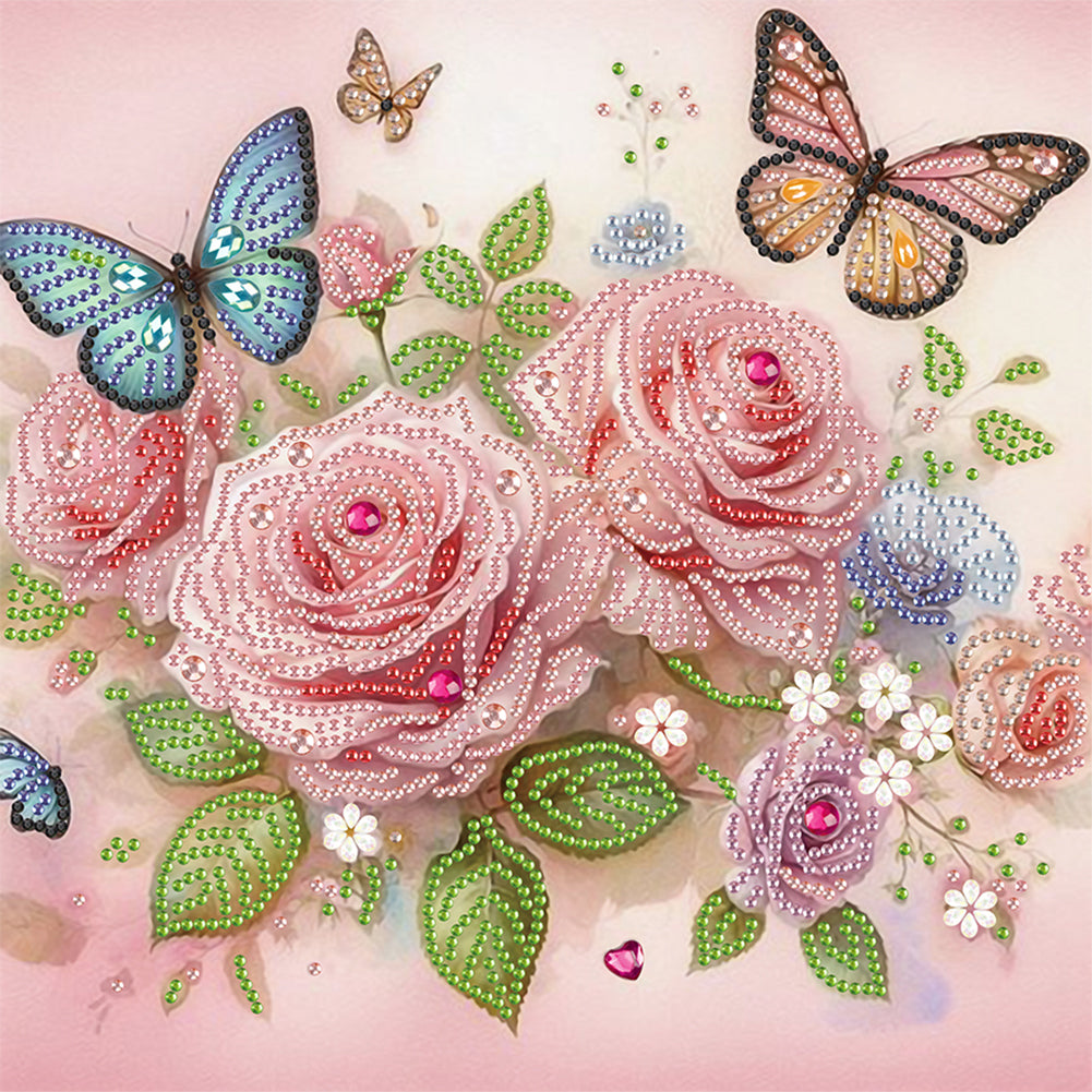 Diamond Painting - Partial Special Shaped - Flower Cluster (30*30CM)