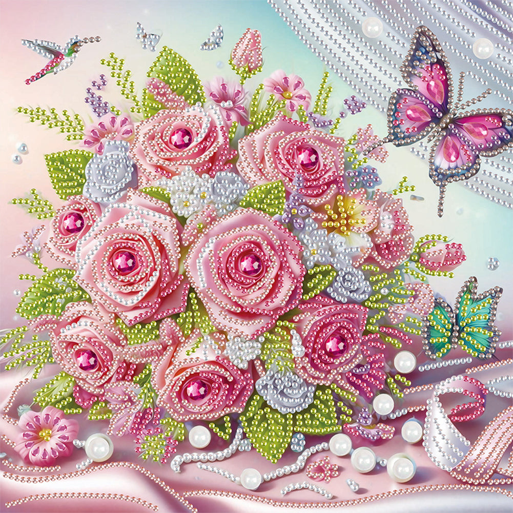 Diamond Painting - Partial Special Shaped - Flower Cluster (30*30CM)
