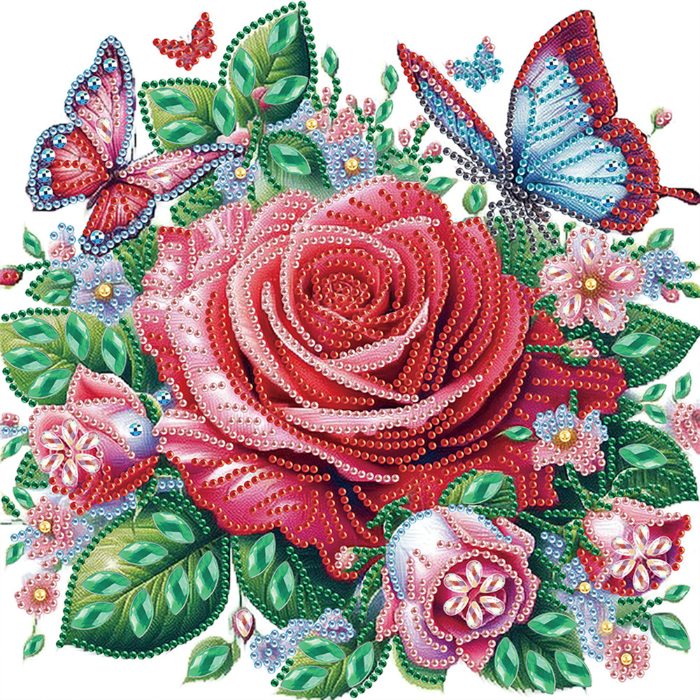 Diamond Painting - Partial Special Shaped - Flower Cluster (30*30CM)