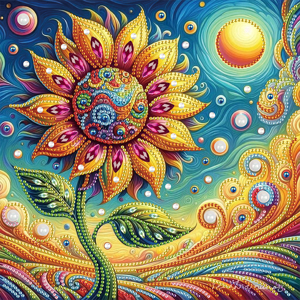 Diamond Painting - Partial Special Shaped - Flower Cluster (30*30CM)