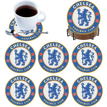 Load image into Gallery viewer, 6Pcs Wooden Football Club Diamond Painting Coasters DIY Coaster Diamond Dot Kits
