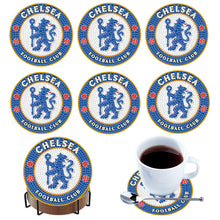 Load image into Gallery viewer, 6Pcs Wooden Football Club Diamond Painting Coasters DIY Coaster Diamond Dot Kits
