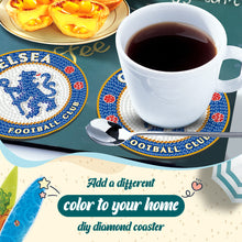 Load image into Gallery viewer, 6Pcs Wooden Football Club Diamond Painting Coasters DIY Coaster Diamond Dot Kits

