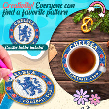 Load image into Gallery viewer, 6Pcs Wooden Football Club Diamond Painting Coasters DIY Coaster Diamond Dot Kits
