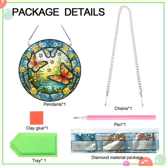 Special Shape Spring Garden Butterfly Diamond Painting Pendant for Art Crafts