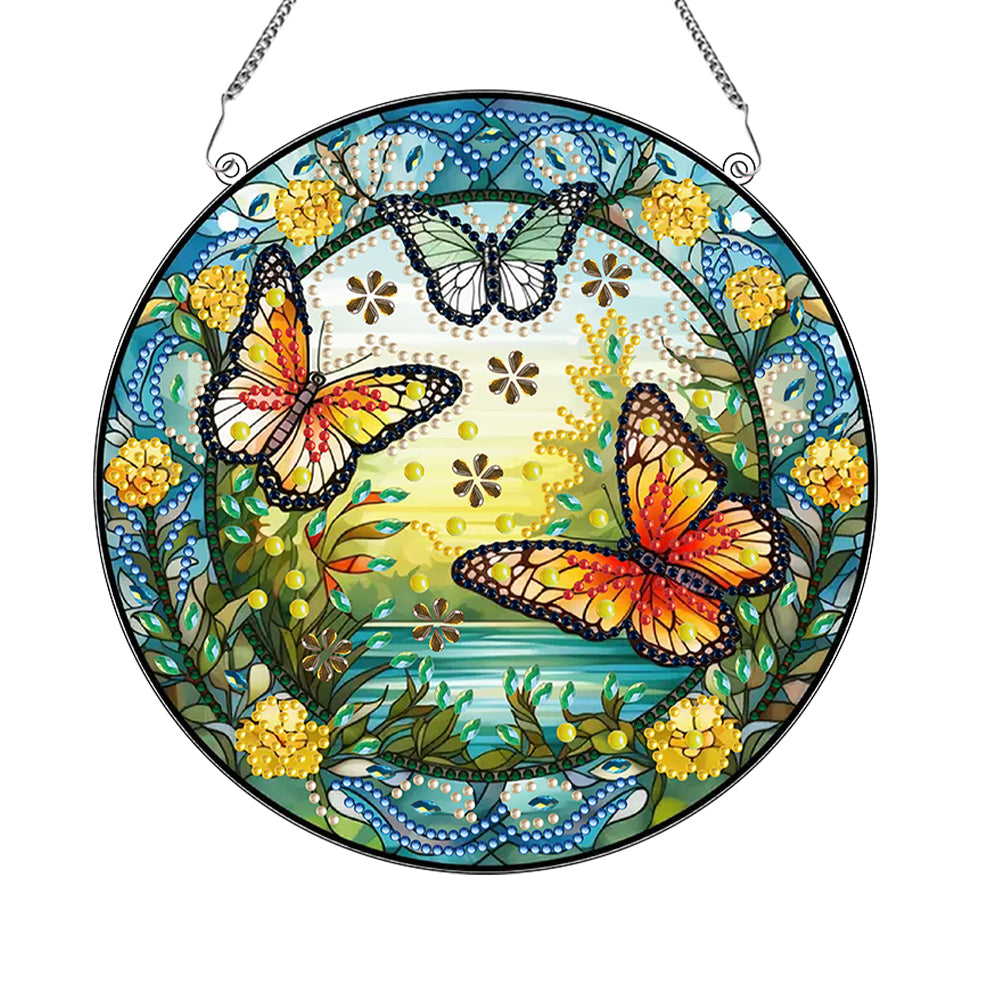 Special Shape Spring Garden Butterfly Diamond Painting Pendant for Art Crafts