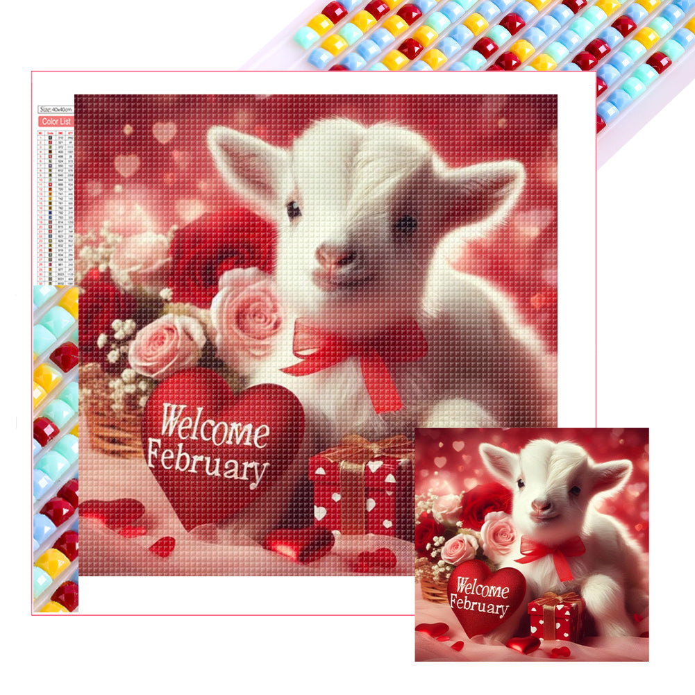 Diamond Painting - Full Square - Cute Animal February (40*40CM)