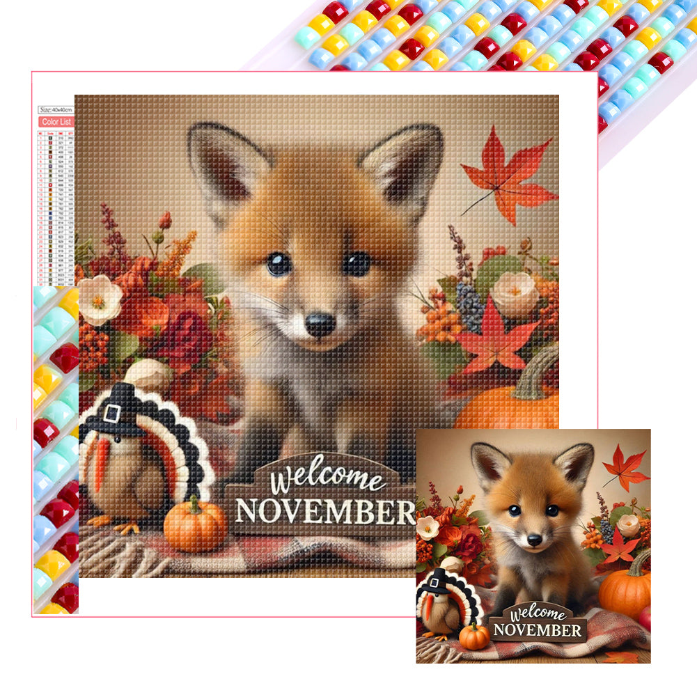 Diamond Painting - Full Square - Cute Animal November (40*40CM)