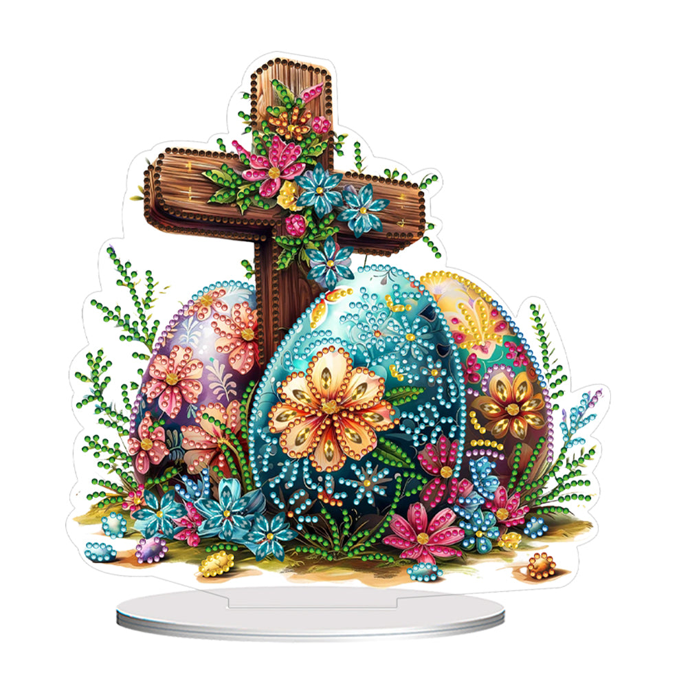 Cross Easter Egg Diamond Painting Desktop Decoration Rhinestones Ornament