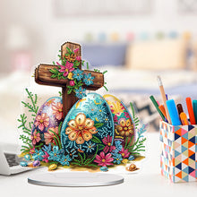 Load image into Gallery viewer, Cross Easter Egg Diamond Painting Desktop Decoration Rhinestones Ornament
