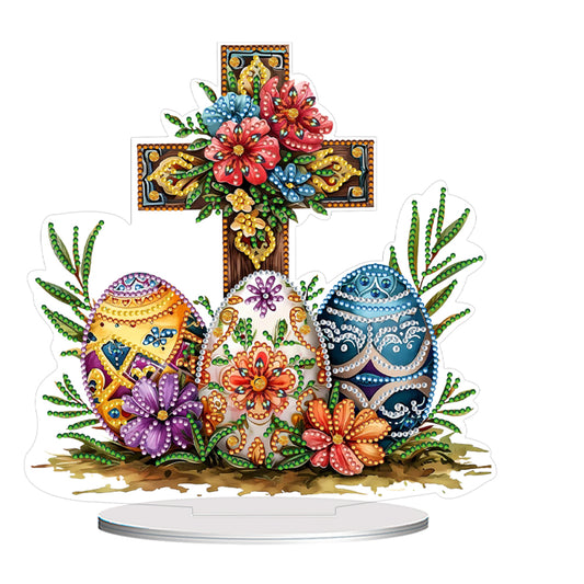 Easter Egg Flower Table Top Diamond Painting Ornament Kits for Home Office Decor