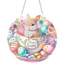 Load image into Gallery viewer, Bunny Easter Egg Diamond Painting Hanging Pendant DIY Ornamentsfor Wall Window
