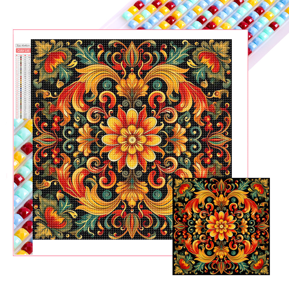 Diamond Painting - Full Square - Bright Mandala Flower (40*40CM)