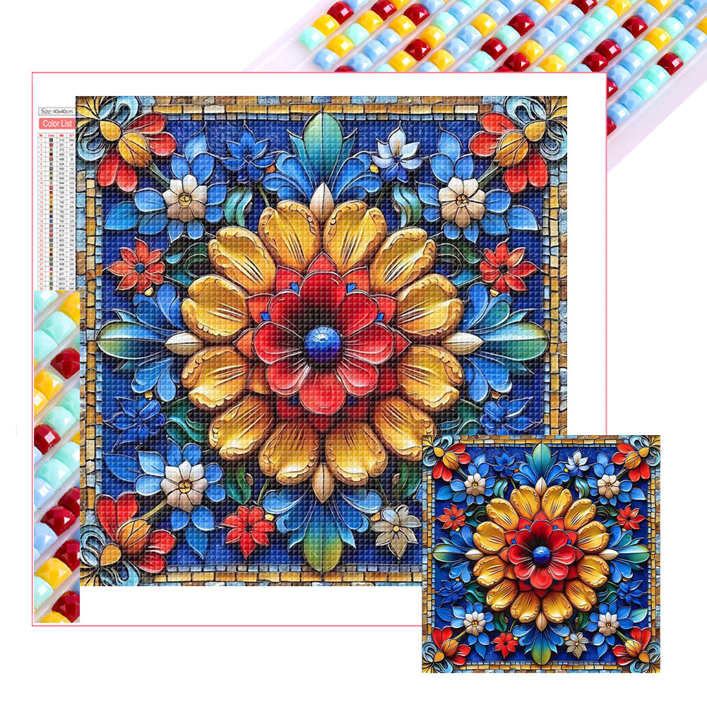 Diamond Painting - Full Square - Bright Mandala Flower (40*40CM)