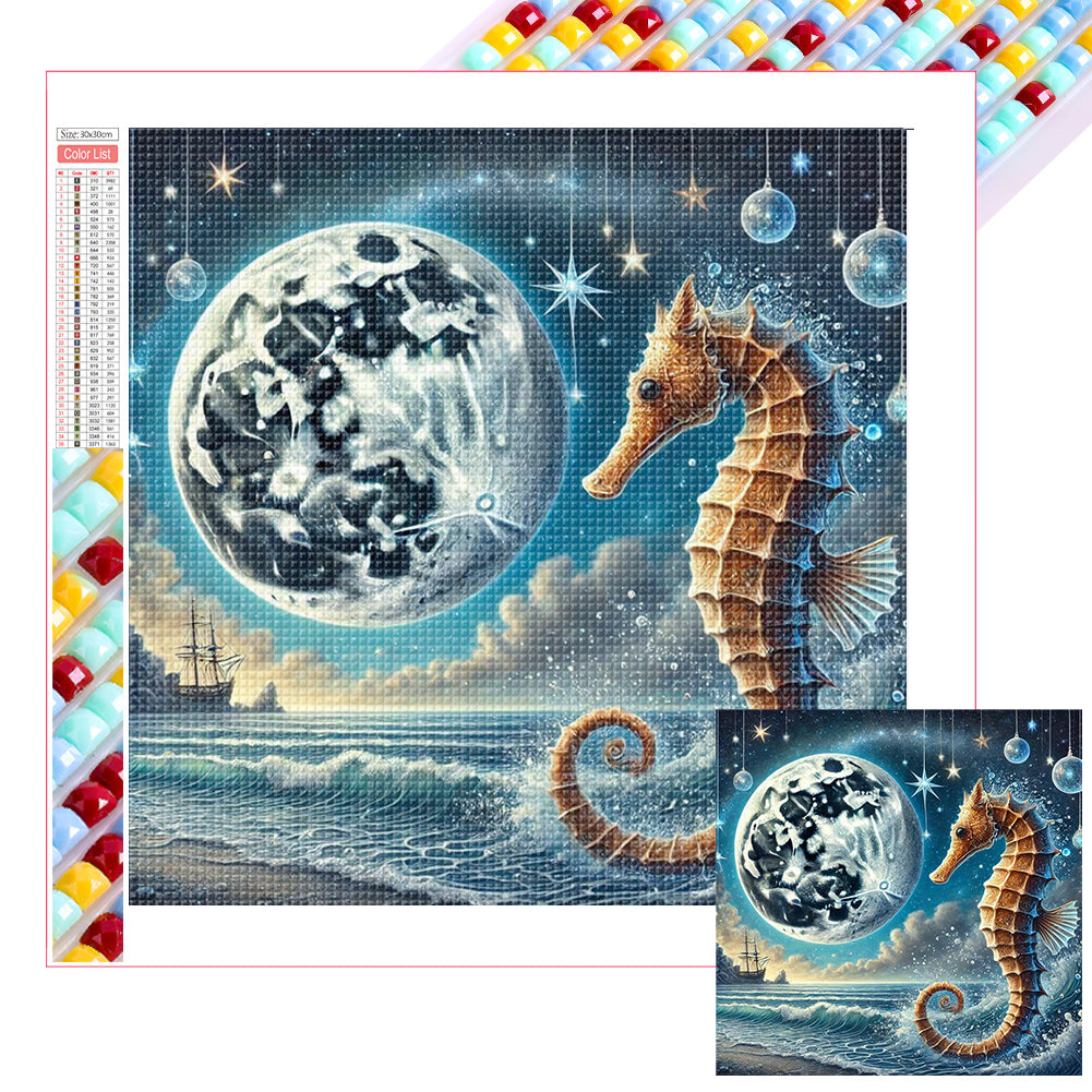Diamond Painting - Full Square - Ocean Under The Moonlight (30*30CM)