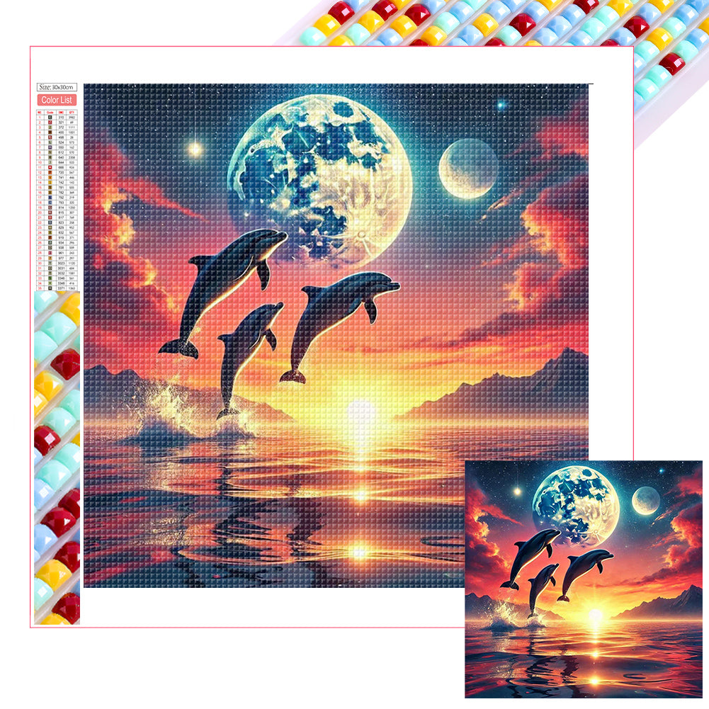 Diamond Painting - Full Square - Ocean Under The Moonlight (30*30CM)