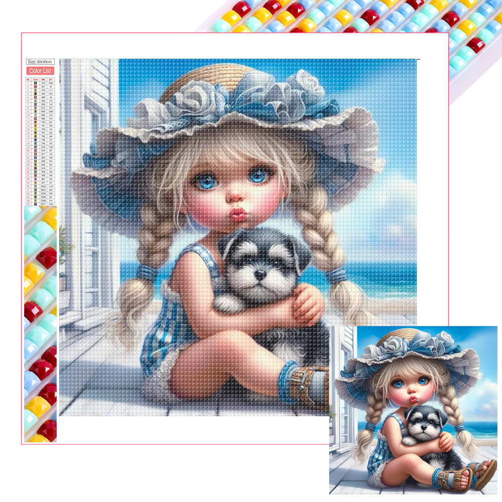 Diamond Painting - Full Square - Cute Girl (30*30CM)