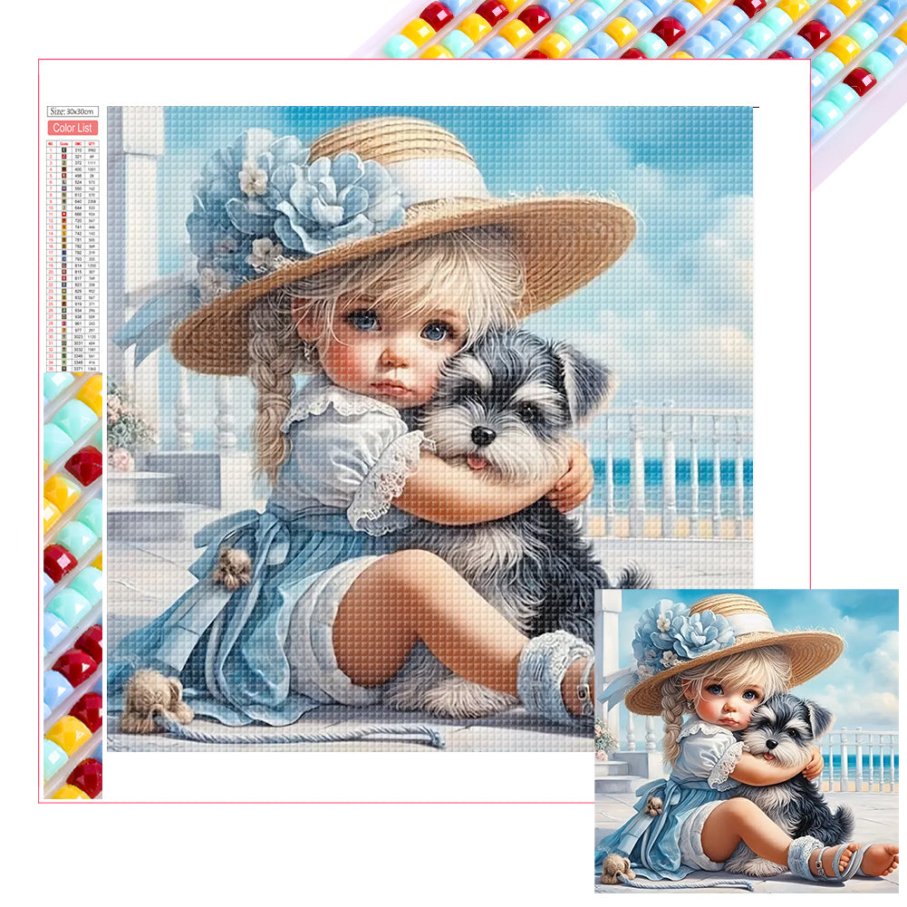 Diamond Painting - Full Square - Cute Girl (30*30CM)