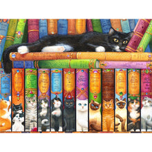 Load image into Gallery viewer, Diamond Painting - Full Round - Book Cat (40*30CM)
