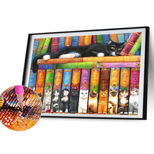 Load image into Gallery viewer, Diamond Painting - Full Round - Book Cat (40*30CM)
