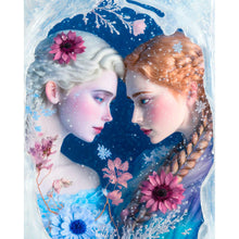 Load image into Gallery viewer, Diamond Painting - Full Round - Wolf Flower Angel Elf Girl Princess Elsa (40*50CM)
