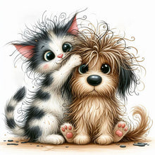 Load image into Gallery viewer, Diamond Painting - Full Round - Cat And Dog (30*30CM)
