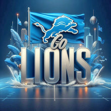 Load image into Gallery viewer, Diamond Painting - Full Round - Detroit Lions Flag (40*40CM)
