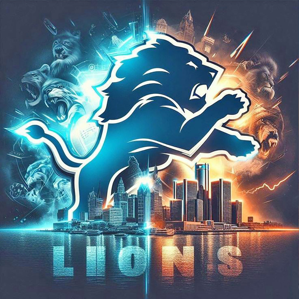 Diamond Painting - Full Round - Detroit Lions (40*40CM)