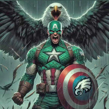 Load image into Gallery viewer, Diamond Painting - Full Round - Philadelphia Eagles Captain America (40*40CM)
