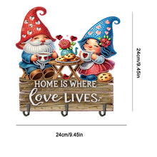 Load image into Gallery viewer, Wooden Special Shape Love Gnome 3 Hooks Diamond Painting Hook Rail for Wall Door
