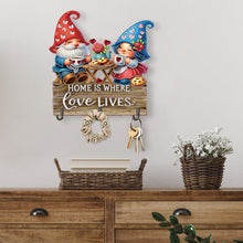 Load image into Gallery viewer, Wooden Special Shape Love Gnome 3 Hooks Diamond Painting Hook Rail for Wall Door
