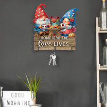 Load image into Gallery viewer, Wooden Special Shape Love Gnome 3 Hooks Diamond Painting Hook Rail for Wall Door
