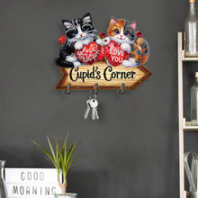 Load image into Gallery viewer, Wooden Special Shape Love Cat 3 Hooks Diamond Painting Hook Rail for Wall Door
