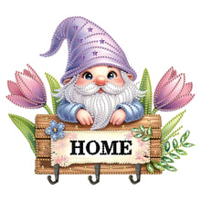 Load image into Gallery viewer, Wooden Special Shape Gnome 3 Hooks Diamond Painting Hook Rail for Wall Door
