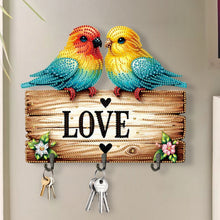 Load image into Gallery viewer, Wooden Special Shape Love 3 Hooks Diamond Painting Hook Rail for Wall Door
