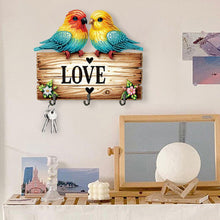 Load image into Gallery viewer, Wooden Special Shape Love 3 Hooks Diamond Painting Hook Rail for Wall Door
