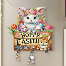 Load image into Gallery viewer, Wooden Special Shape Happy Easter 3 Hooks Diamond Painting Hook Rail for Wall
