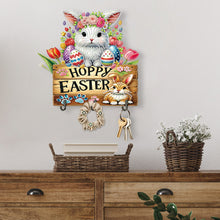 Load image into Gallery viewer, Wooden Special Shape Happy Easter 3 Hooks Diamond Painting Hook Rail for Wall
