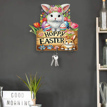 Load image into Gallery viewer, Wooden Special Shape Happy Easter 3 Hooks Diamond Painting Hook Rail for Wall
