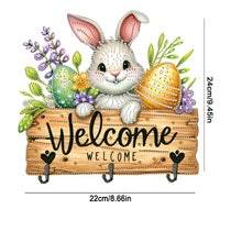 Load image into Gallery viewer, Wooden Special Shape Welcome Easter 3 Hooks Diamond Painting Hook Rail for Wall
