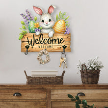 Load image into Gallery viewer, Wooden Special Shape Welcome Easter 3 Hooks Diamond Painting Hook Rail for Wall
