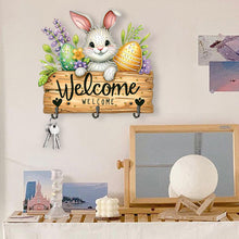 Load image into Gallery viewer, Wooden Special Shape Welcome Easter 3 Hooks Diamond Painting Hook Rail for Wall
