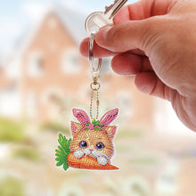 Load image into Gallery viewer, 6Pcs Double Sided Special Shape Easter Animals Diamond Painting Art Keyring
