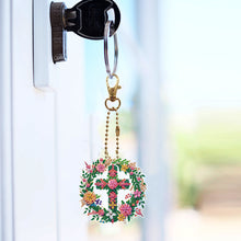 Load image into Gallery viewer, 6Pcs Double Sided Special Shape Easter Cross Diamond Painting Art Keyring
