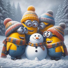 Load image into Gallery viewer, Diamond Painting - Full Round - Minions Making Snowmen (40*40CM)
