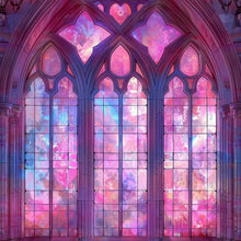 Load image into Gallery viewer, AB Diamond Painting - Full Round - Pink Flower Window (40*40CM)
