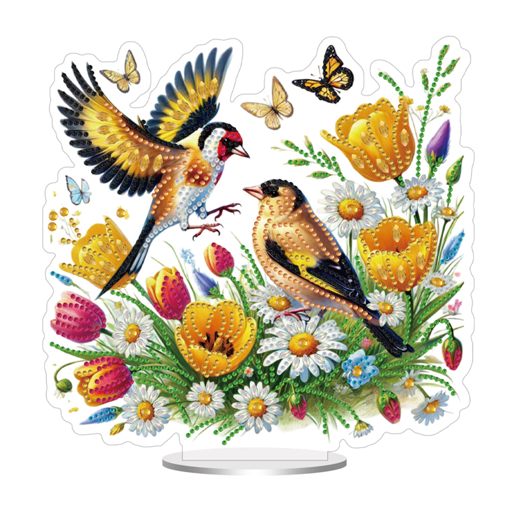 Acrylic Special Shape Flower Bird 5D DIY Diamond Painting Tabletop Decorations