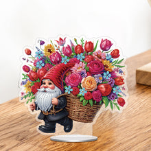 Load image into Gallery viewer, Acrylic Special Shape Gnome Flower 5D DIY Diamond Painting Tabletop Decorations
