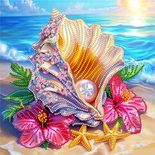 Load image into Gallery viewer, Diamond Painting - Partial Special Shaped - Shell Hibiscus (30*30cm)
